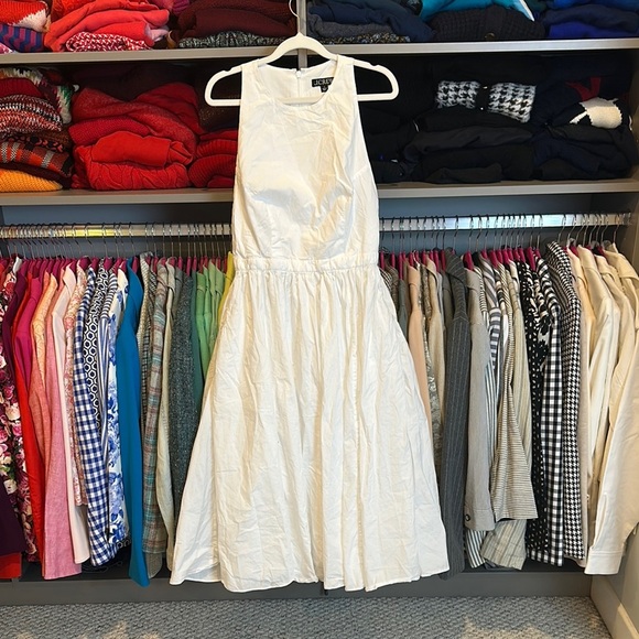 J Crew white sleeveless drop waist dress size 4 - Picture 1 of 3